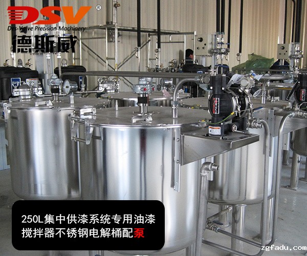 300L不锈钢气动搅拌桶