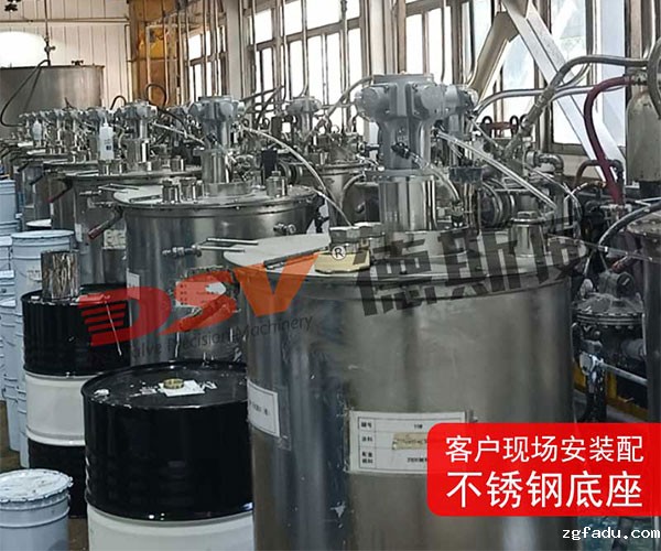 250L桶立式气动搅拌机配不锈钢底座