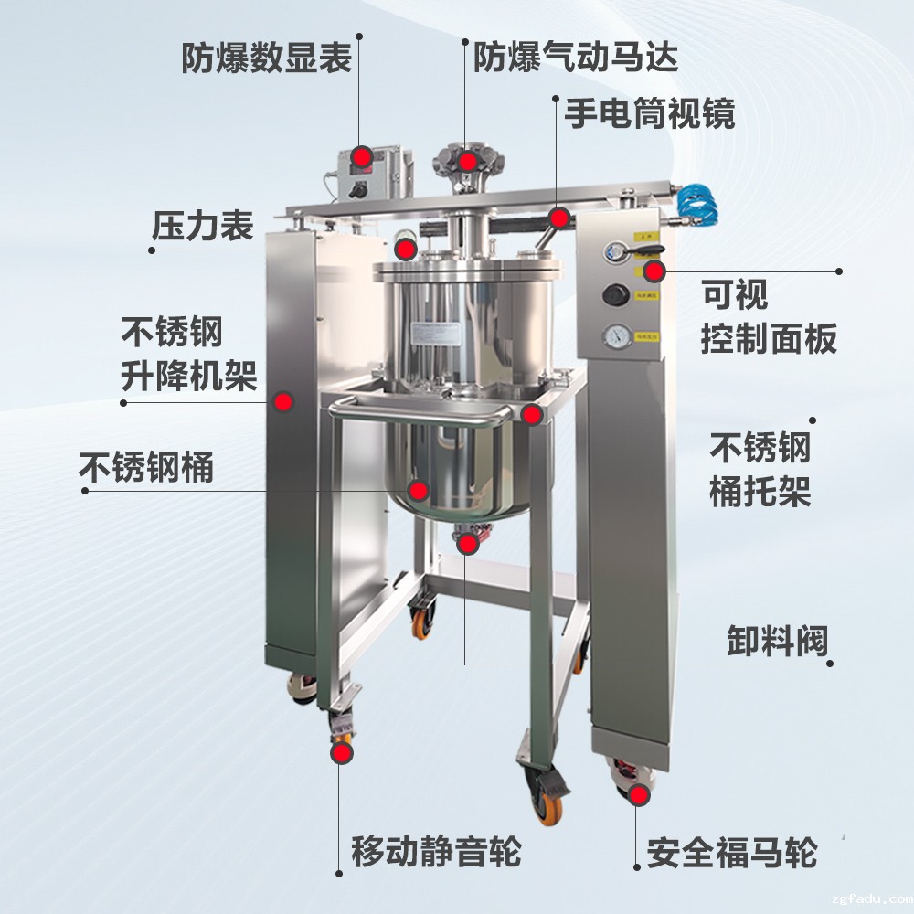 不锈钢升降气动搅拌桶 安全防爆 气动搅拌机升降式 厂家直销