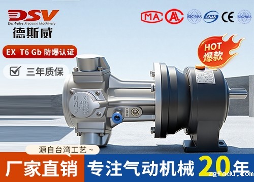 活塞式气动马达配CPG齿轮减速机